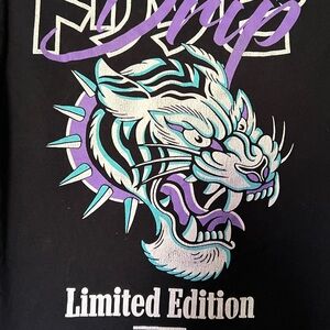 Black Graphic Tee with Tiger Design